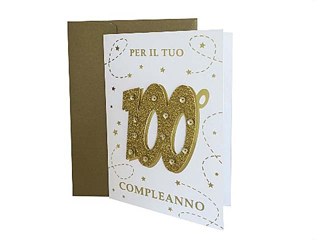 Biglietto auguri buon compleanno per 100 anni