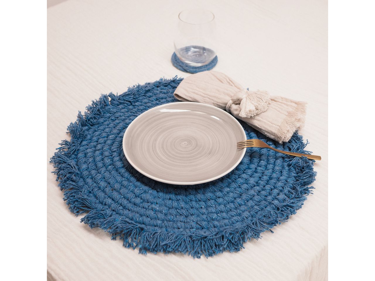Tovaglietta vera d.38cm colore blu