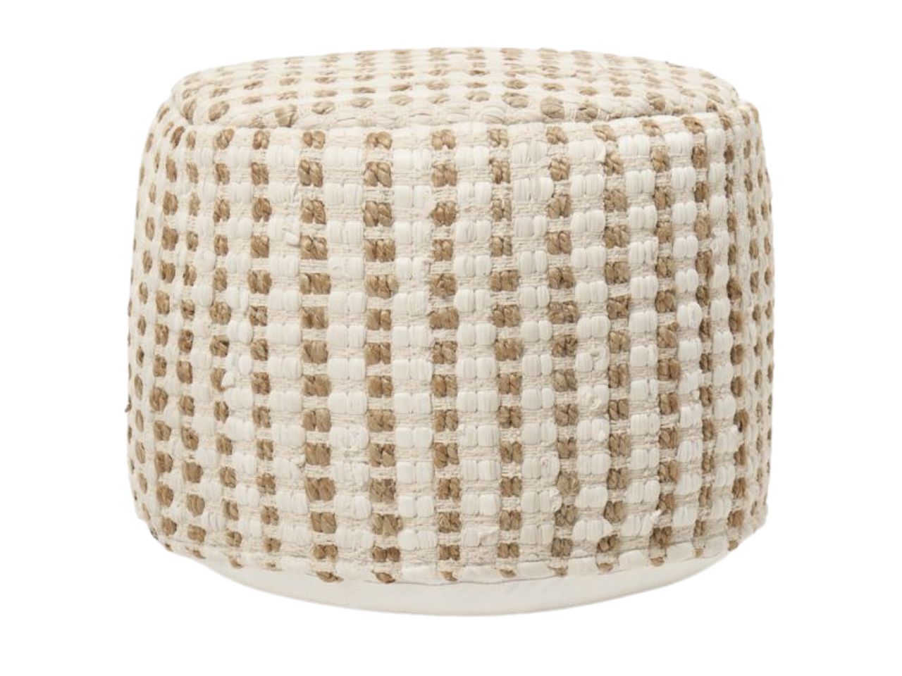 Pouf fiesta d.50x35cm colore ecrù