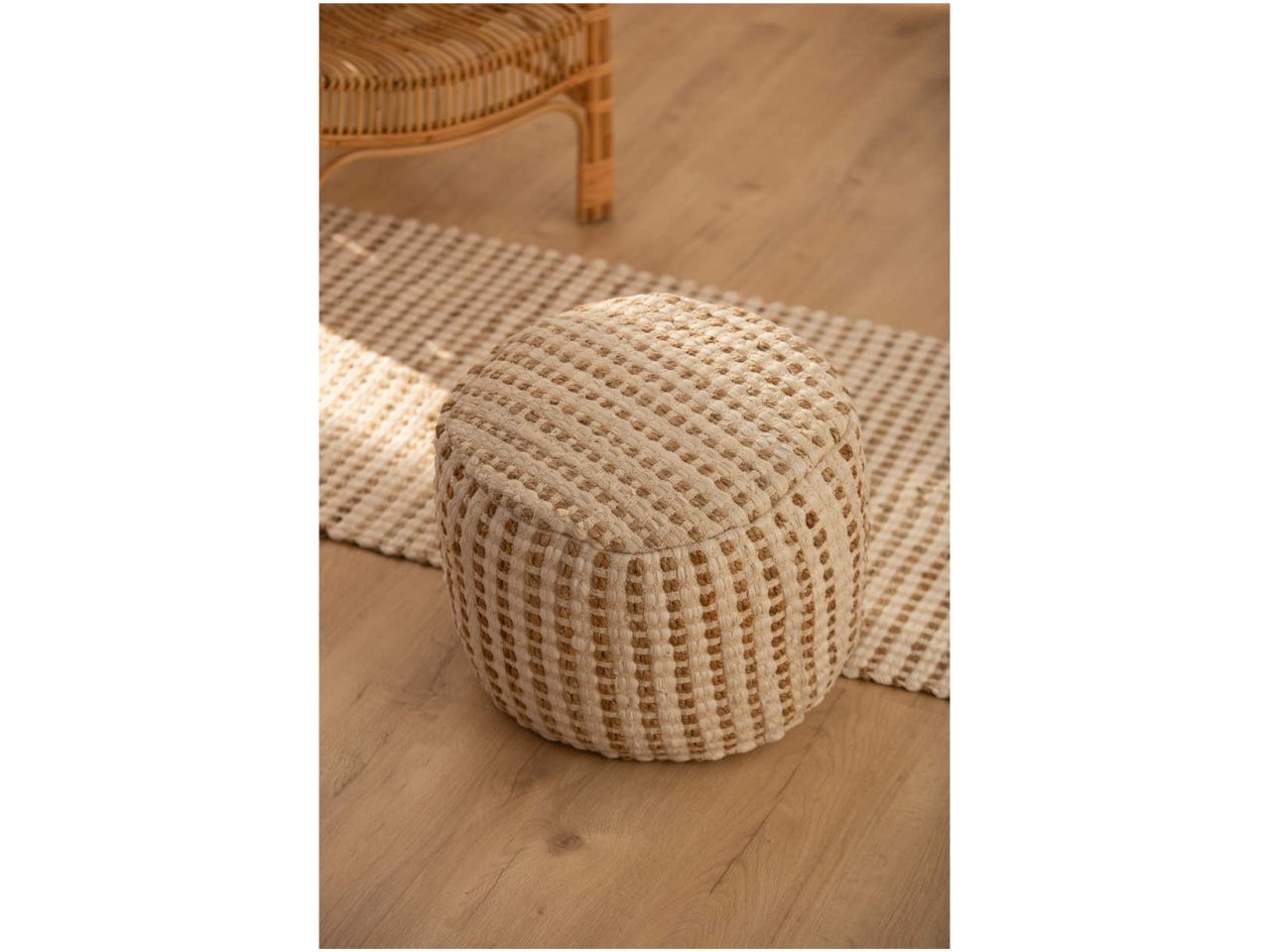 Pouf fiesta d.50x35cm colore ecrù