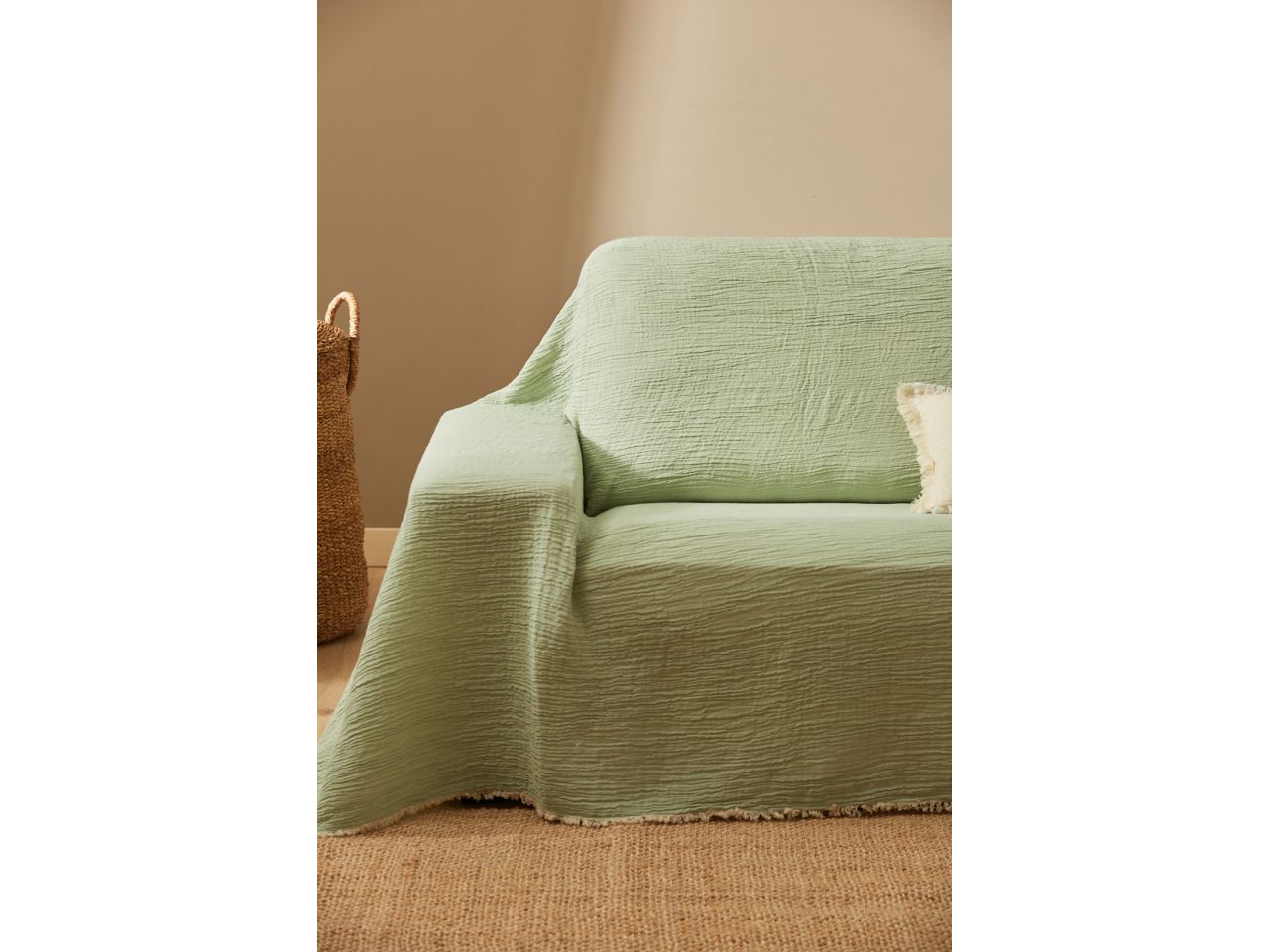 Copriletto 180x260cm colore verde chiaro