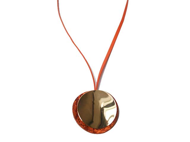 Collana ecopelle arancione 270910 $