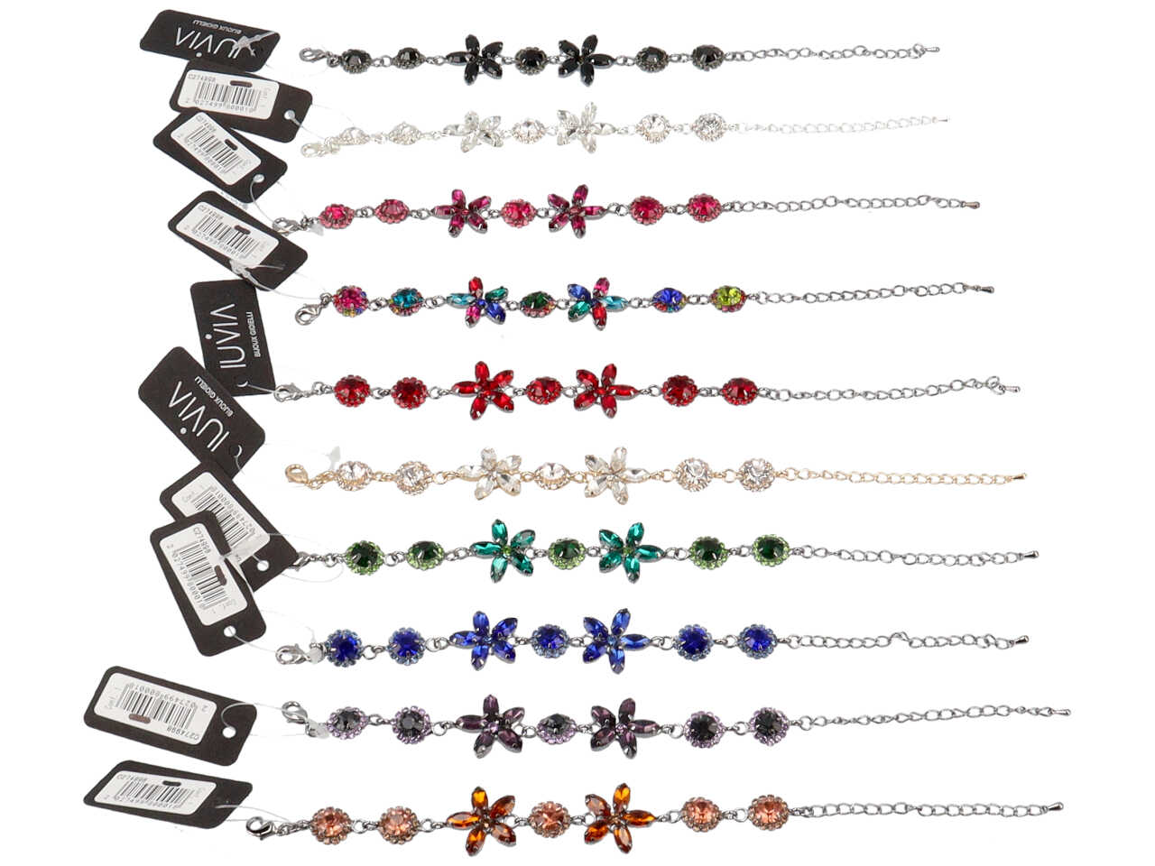 Bracciale fiori con strass e p 274998