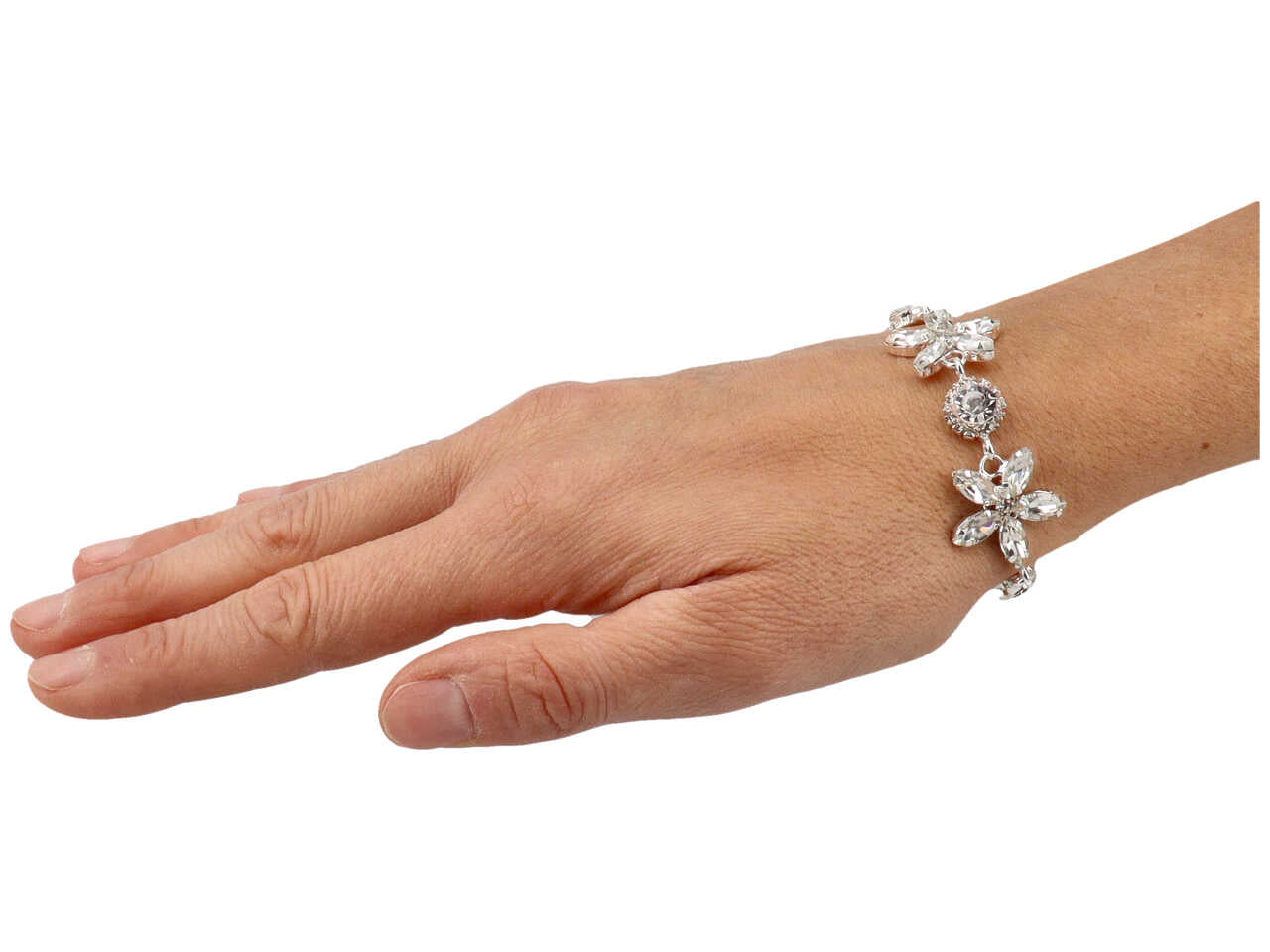 Bracciale fiori con strass e p 274998