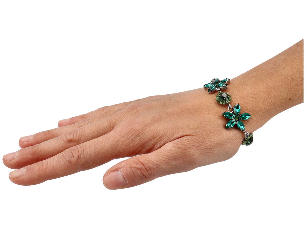 Bracciale fiori con strass e p 274998