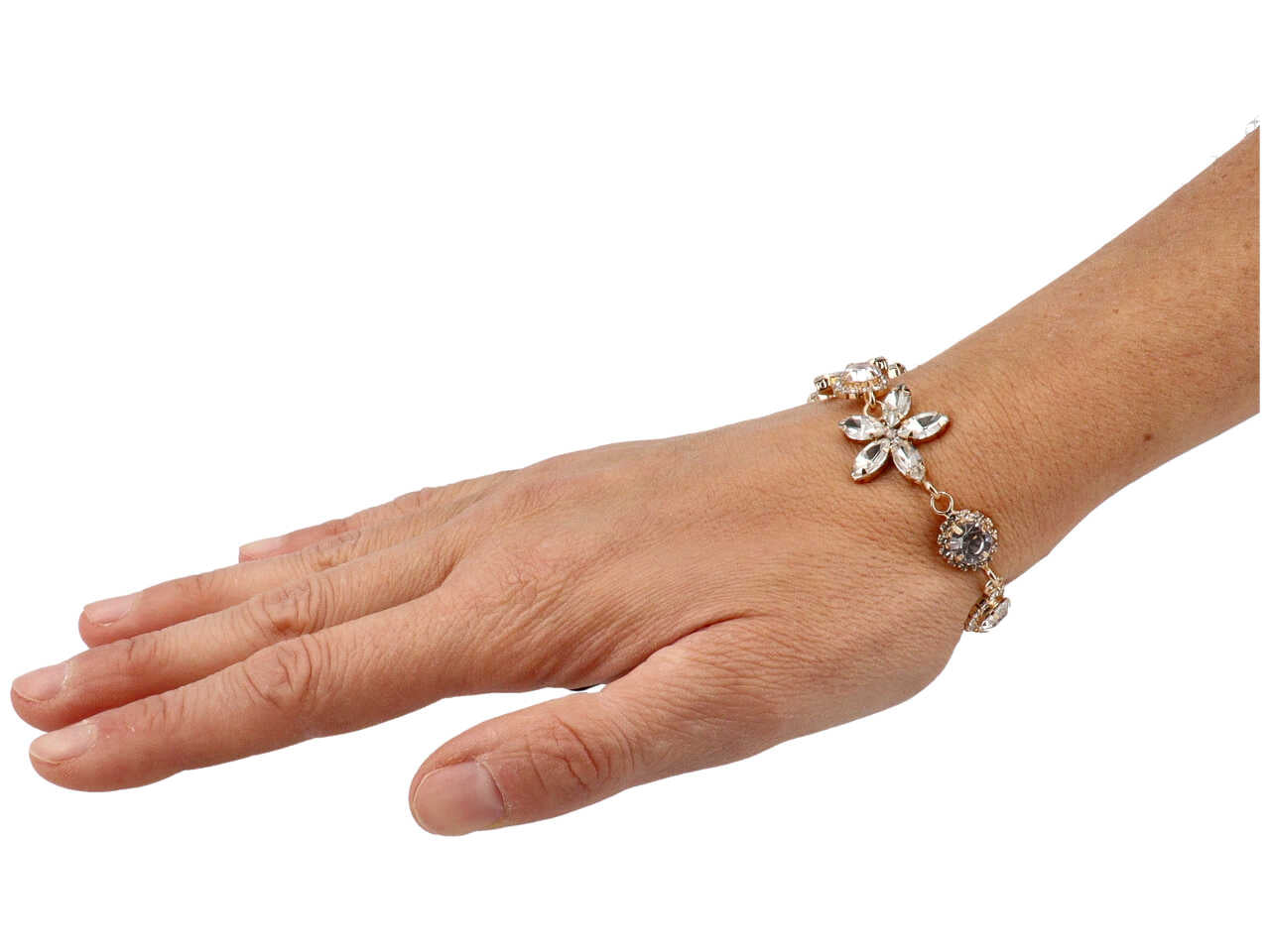 Bracciale fiori con strass e p 274998