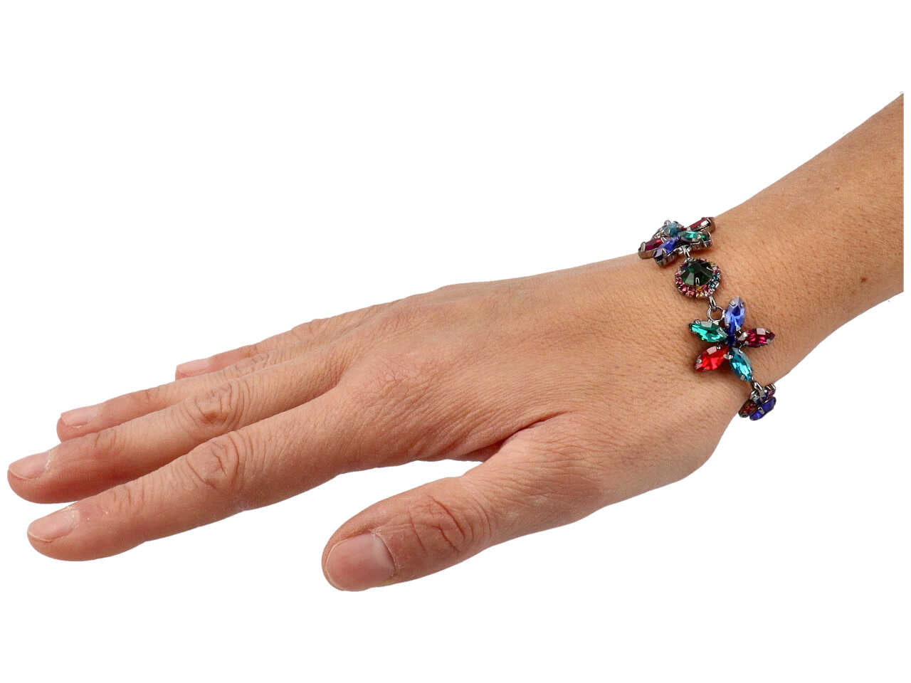 Bracciale fiori con strass e p 274998
