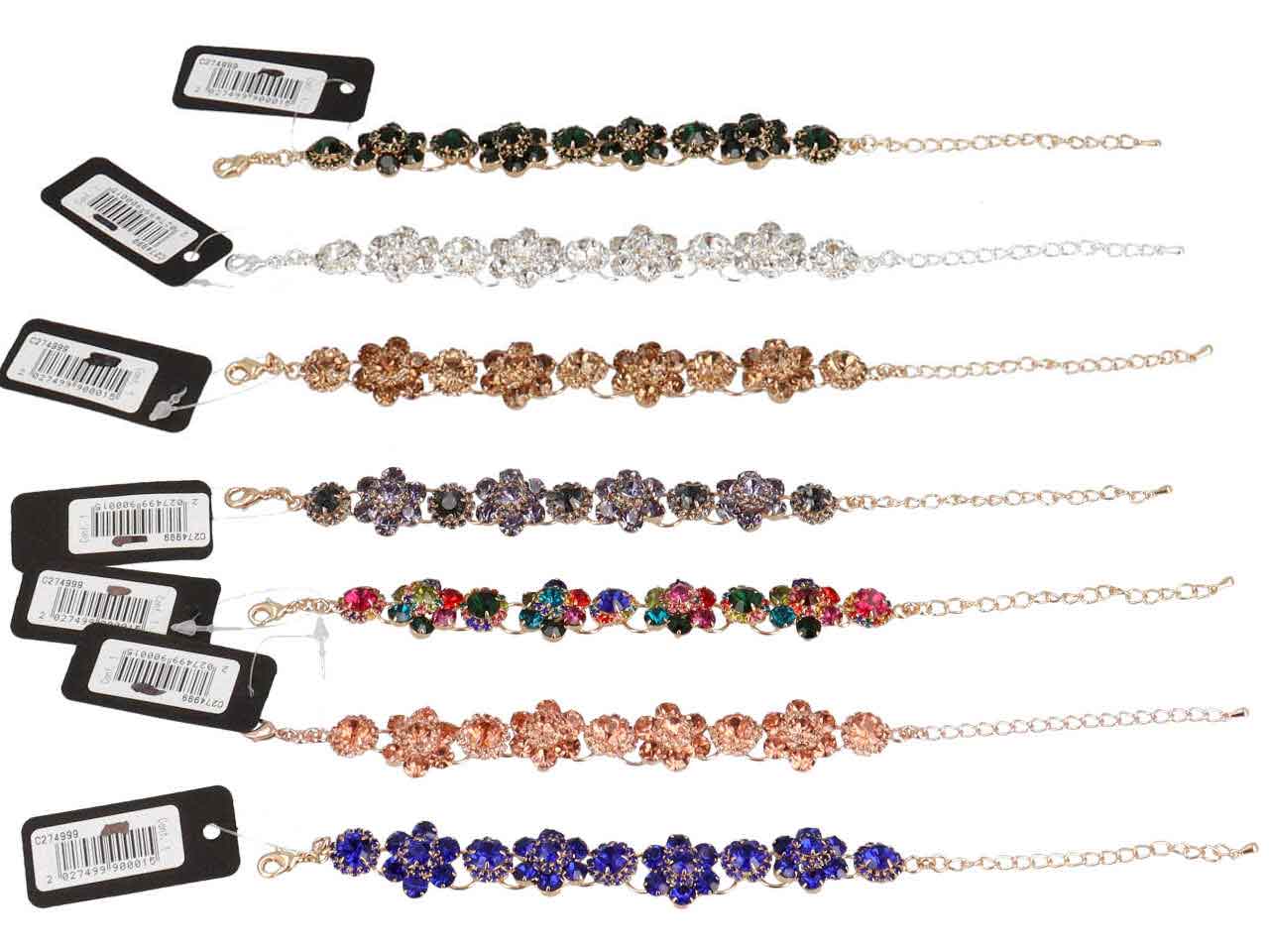Bracciale fiori con strass 274999