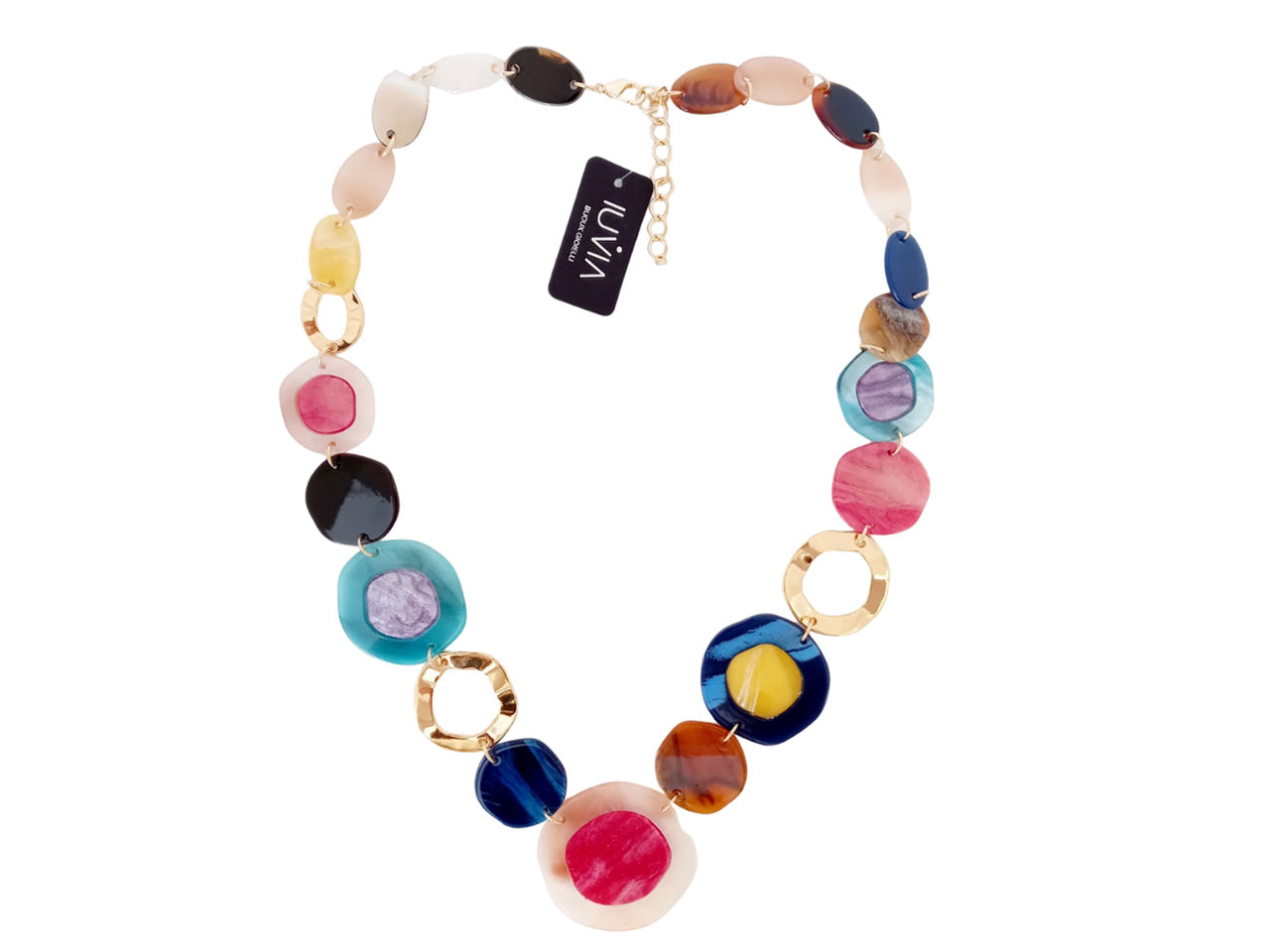 Collana lunga con ovale e tondo 276057