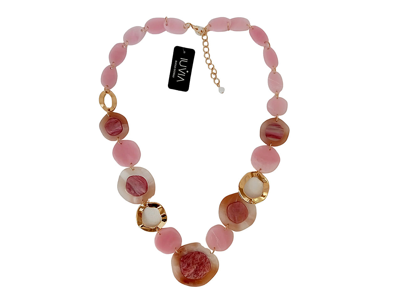 Collana lunga con ovale e tondo 276057
