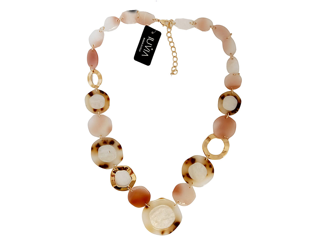 Collana lunga con ovale e tondo 276057