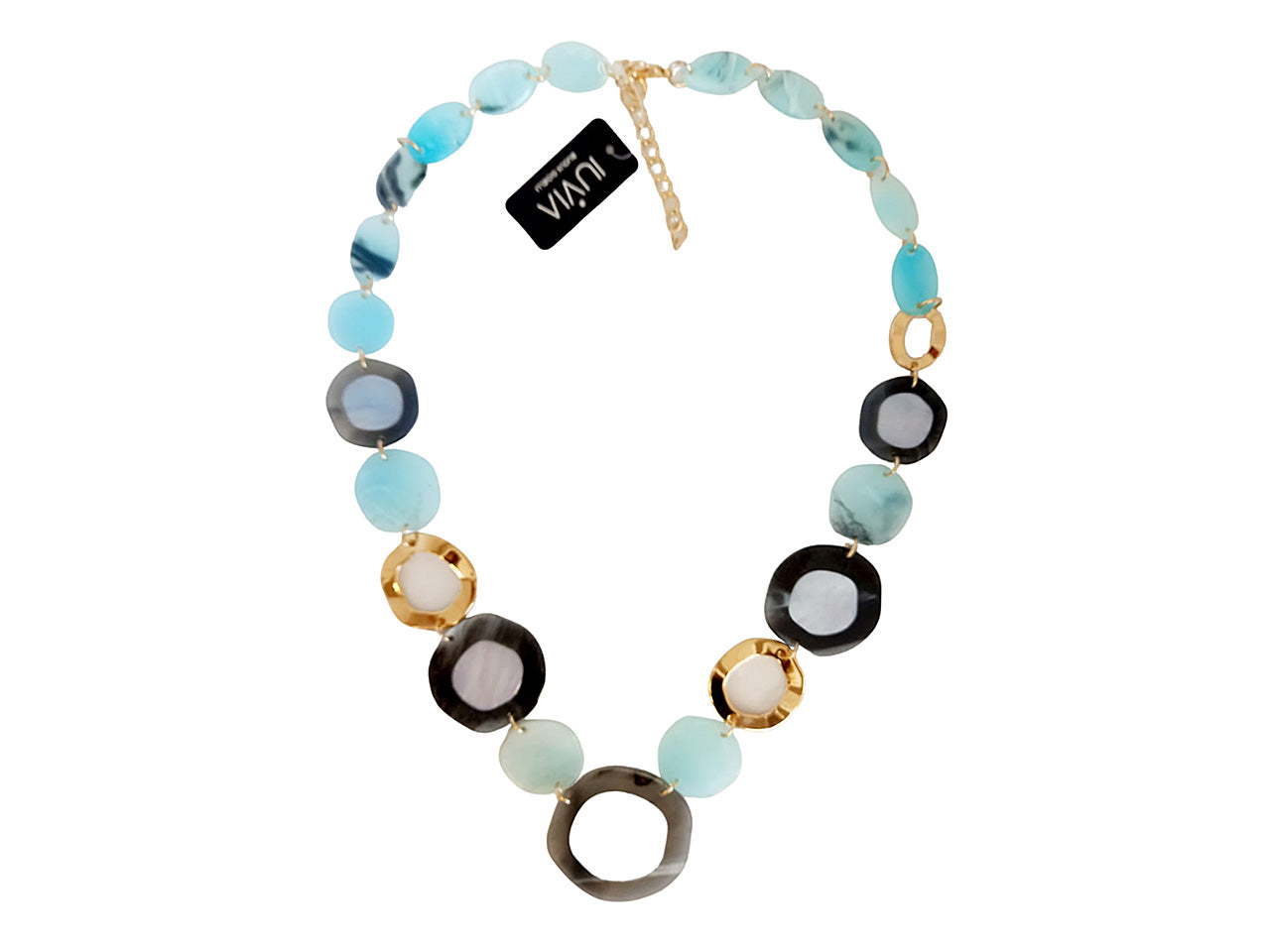Collana lunga con ovale e tondo 276057