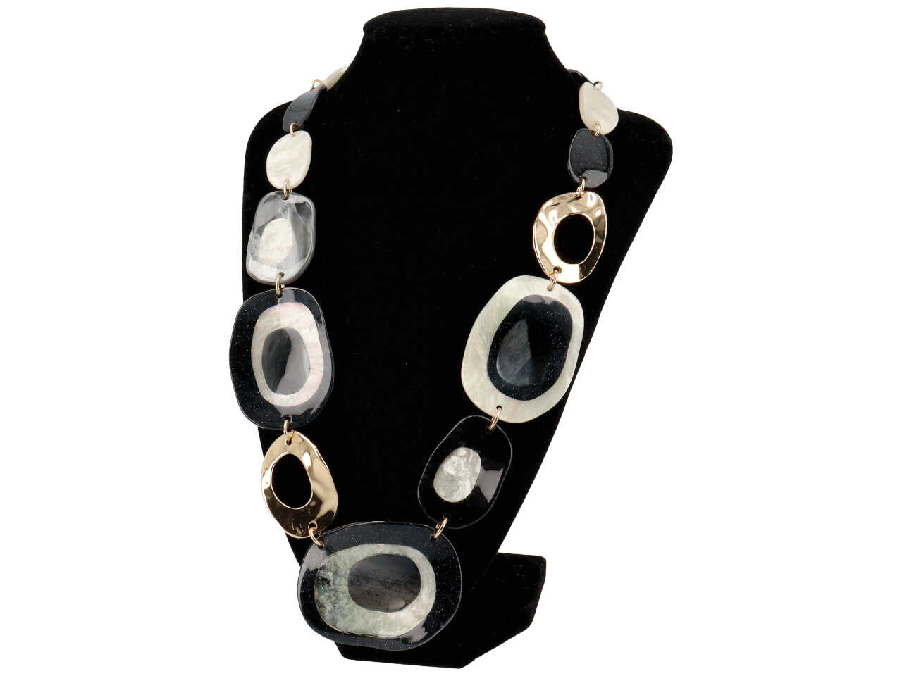 Collana corta c/ovali in resina 276058
