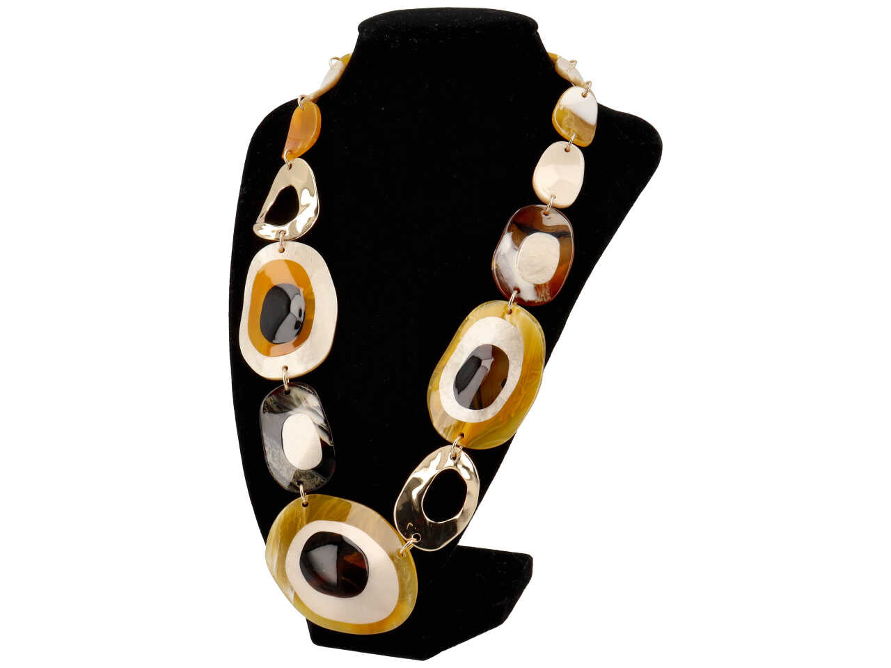 Collana corta c/ovali in resina 276058