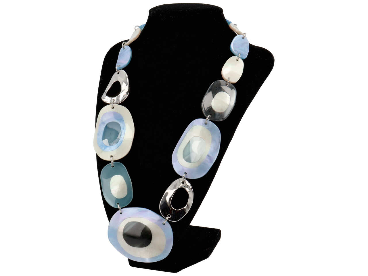Collana corta c/ovali in resina 276058
