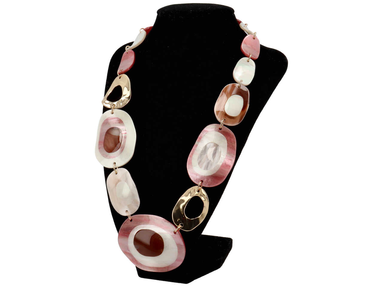Collana corta c/ovali in resina 276058