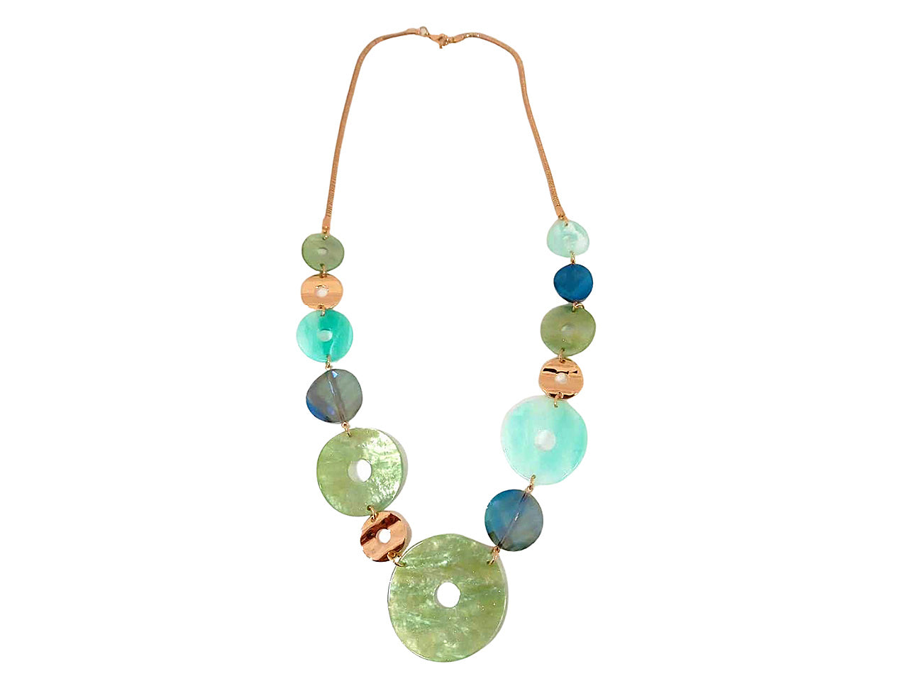Collana lunga cerchi dischetti 276089