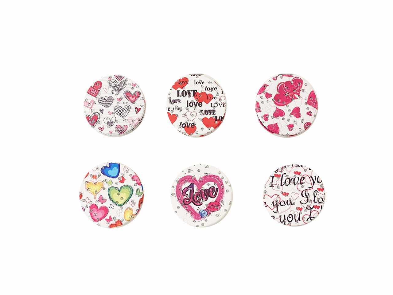 Specchietto tondocon disegno amore