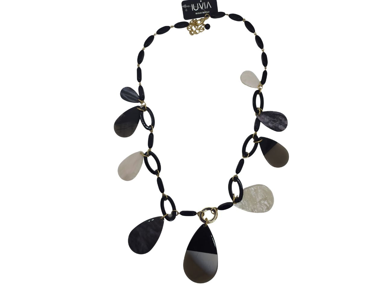 Collana lunga in resina con pendente