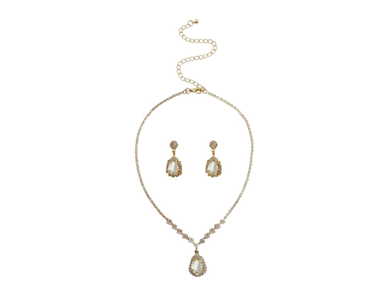 Collana e orecchini con goccia