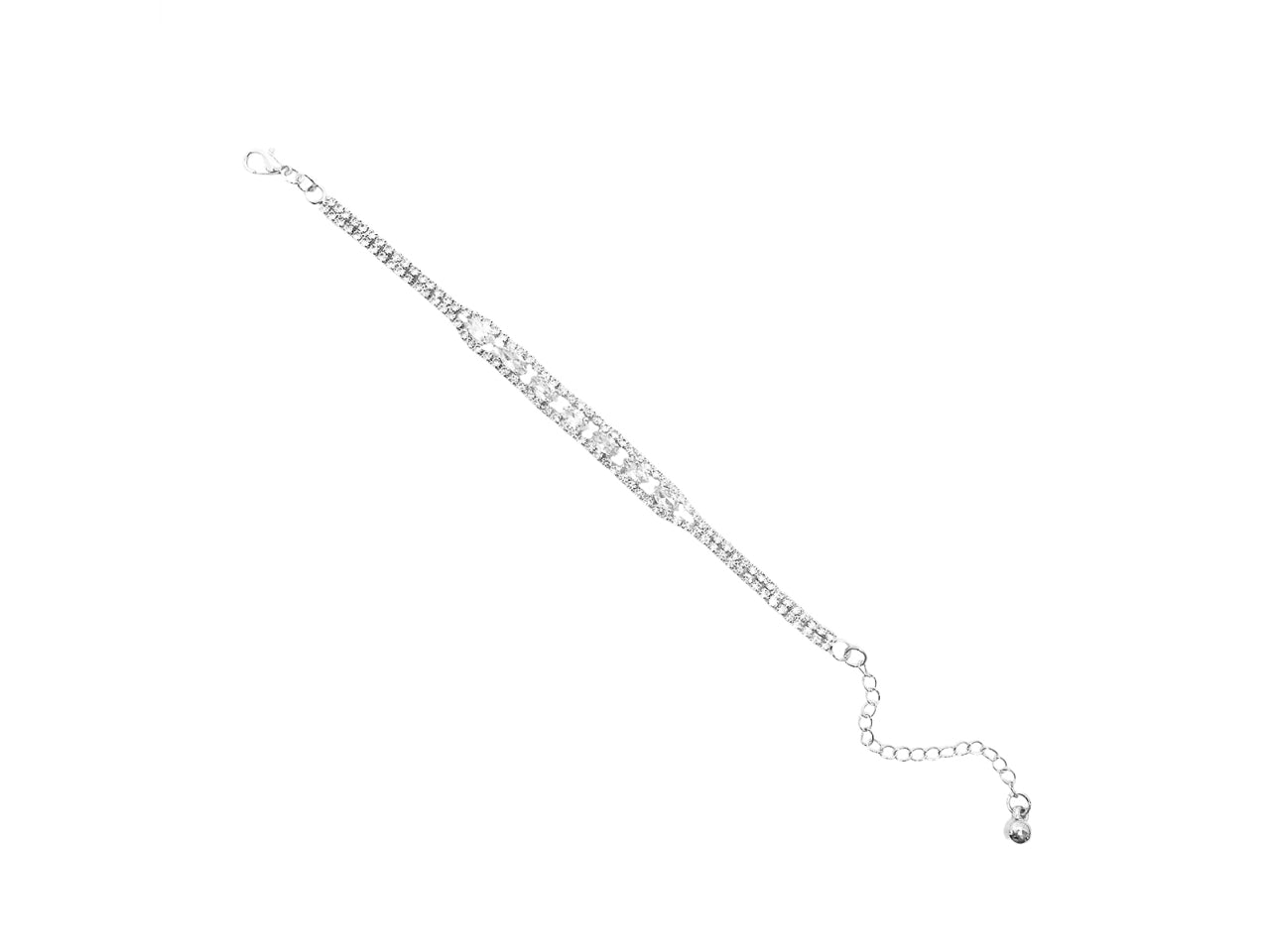 Bracciale due fili con navette rodio