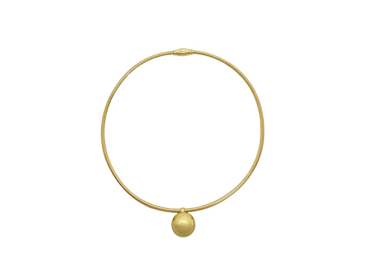Collana semplice con sfera centrale oro