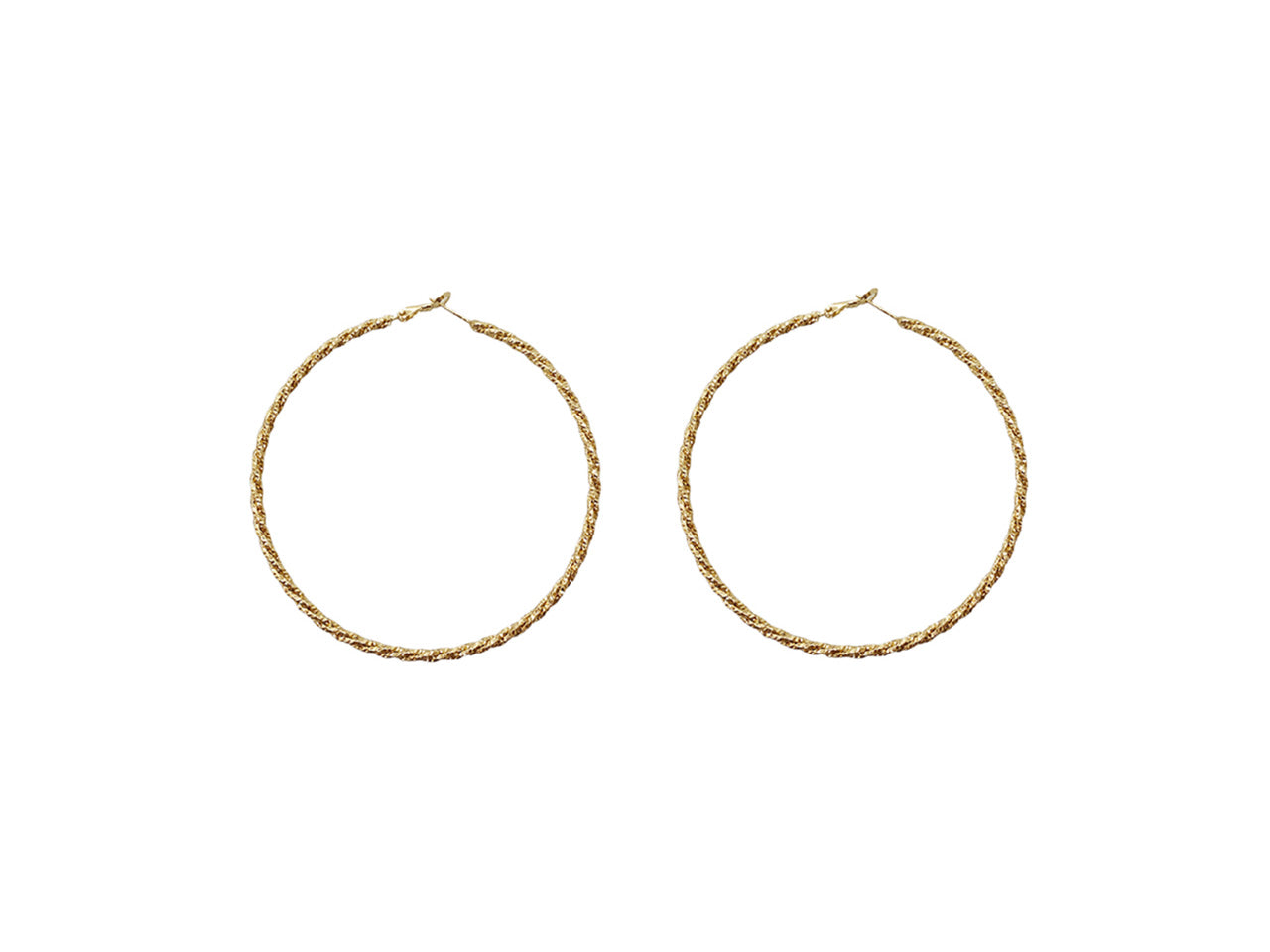 Orecchini cerchio tubicino intrecciato 40mm oro