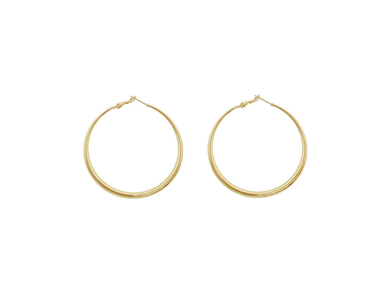 Orecchini a cerchio bombato liscio 60mm oro