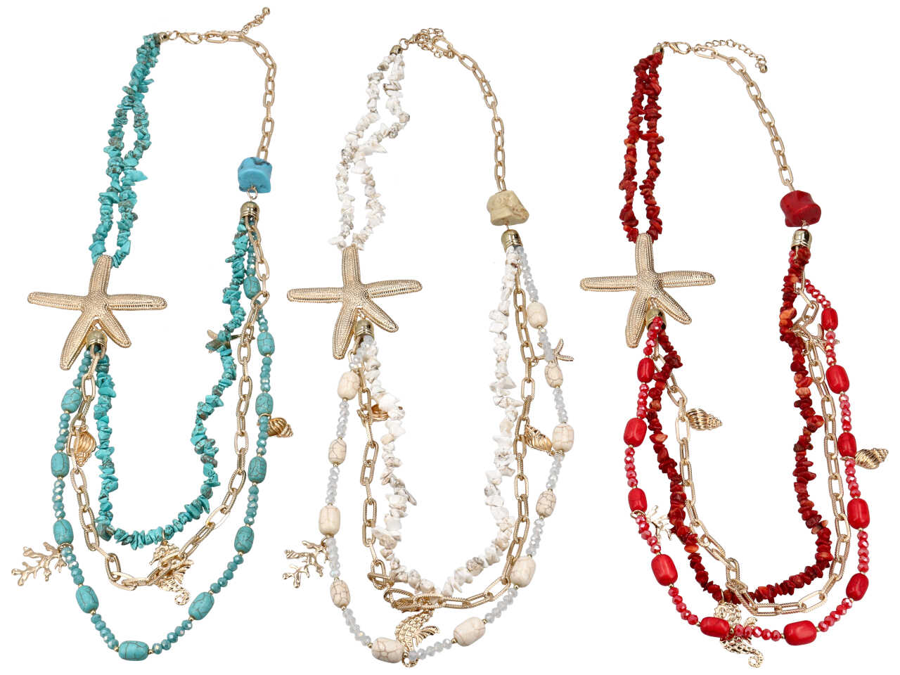 Collana lunga multifilo con st