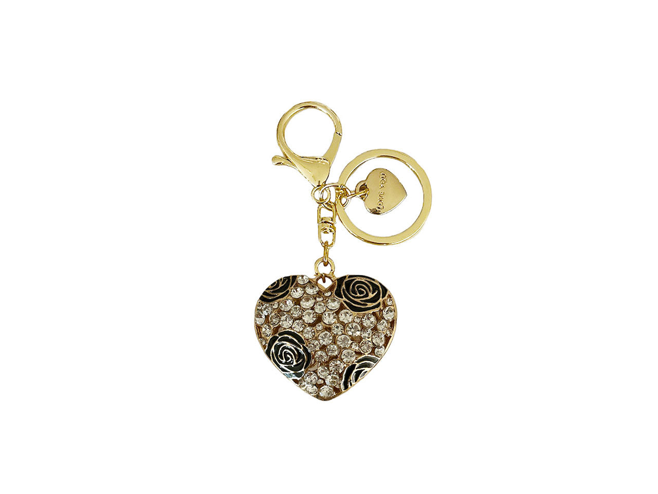 Portachiavi con cuore e smalto