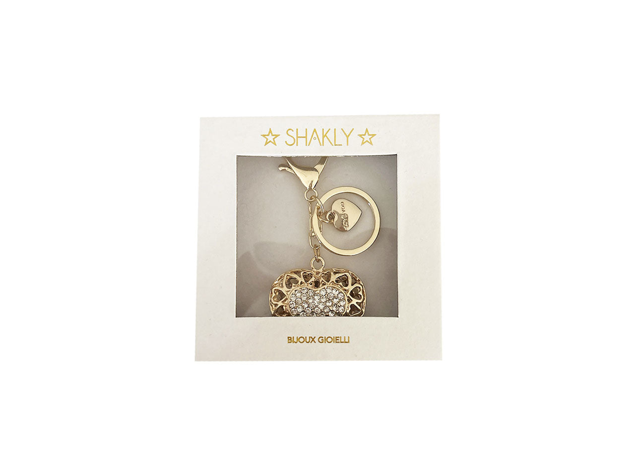 Portachiavi con cuore e strass