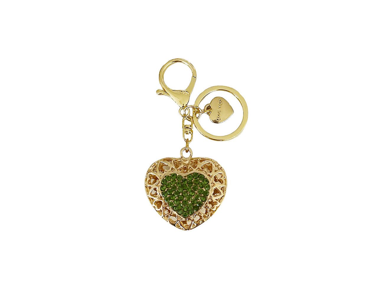 Portachiavi con cuore e strass