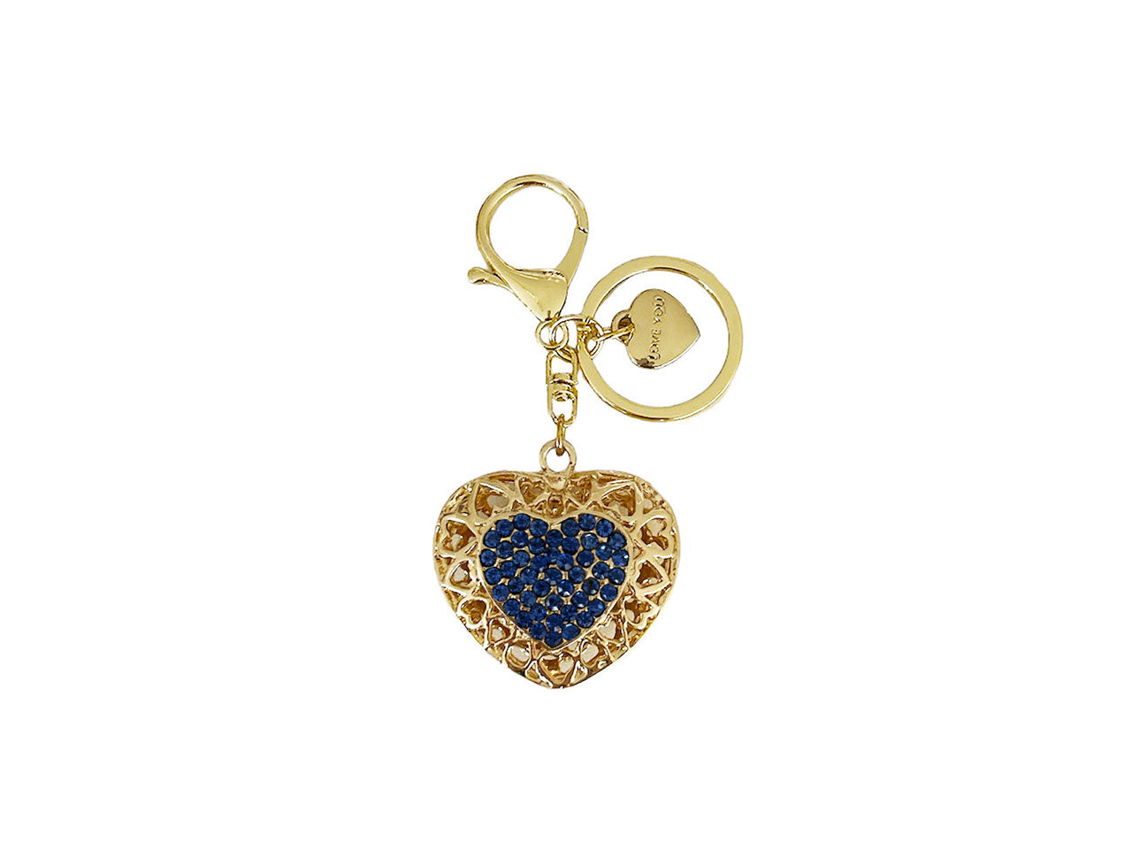 Portachiavi con cuore e strass