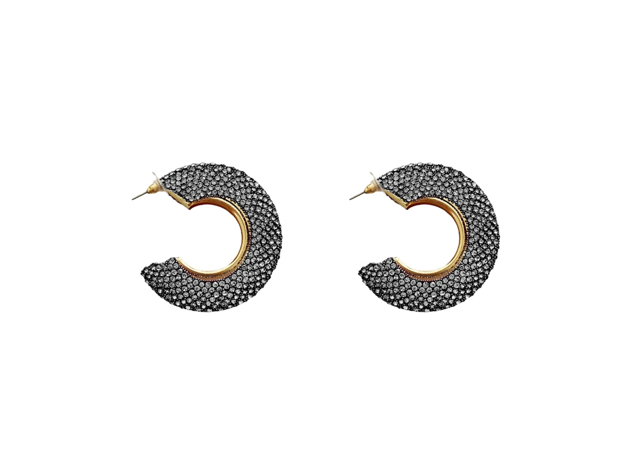 Orecchini a semicerchio con strass