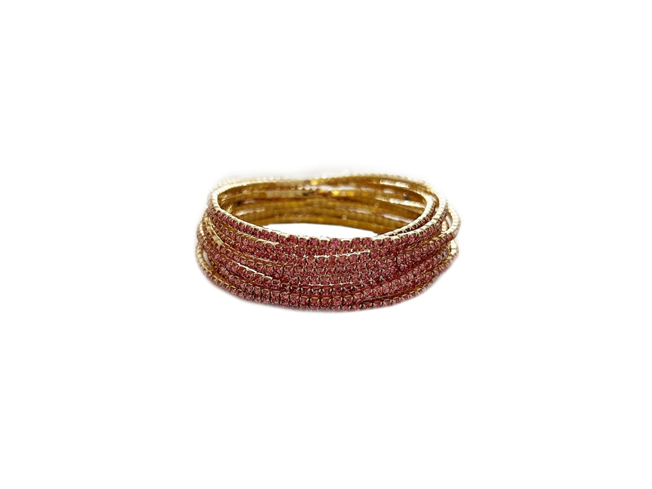 Bracciale elastico con 10 fili e strass