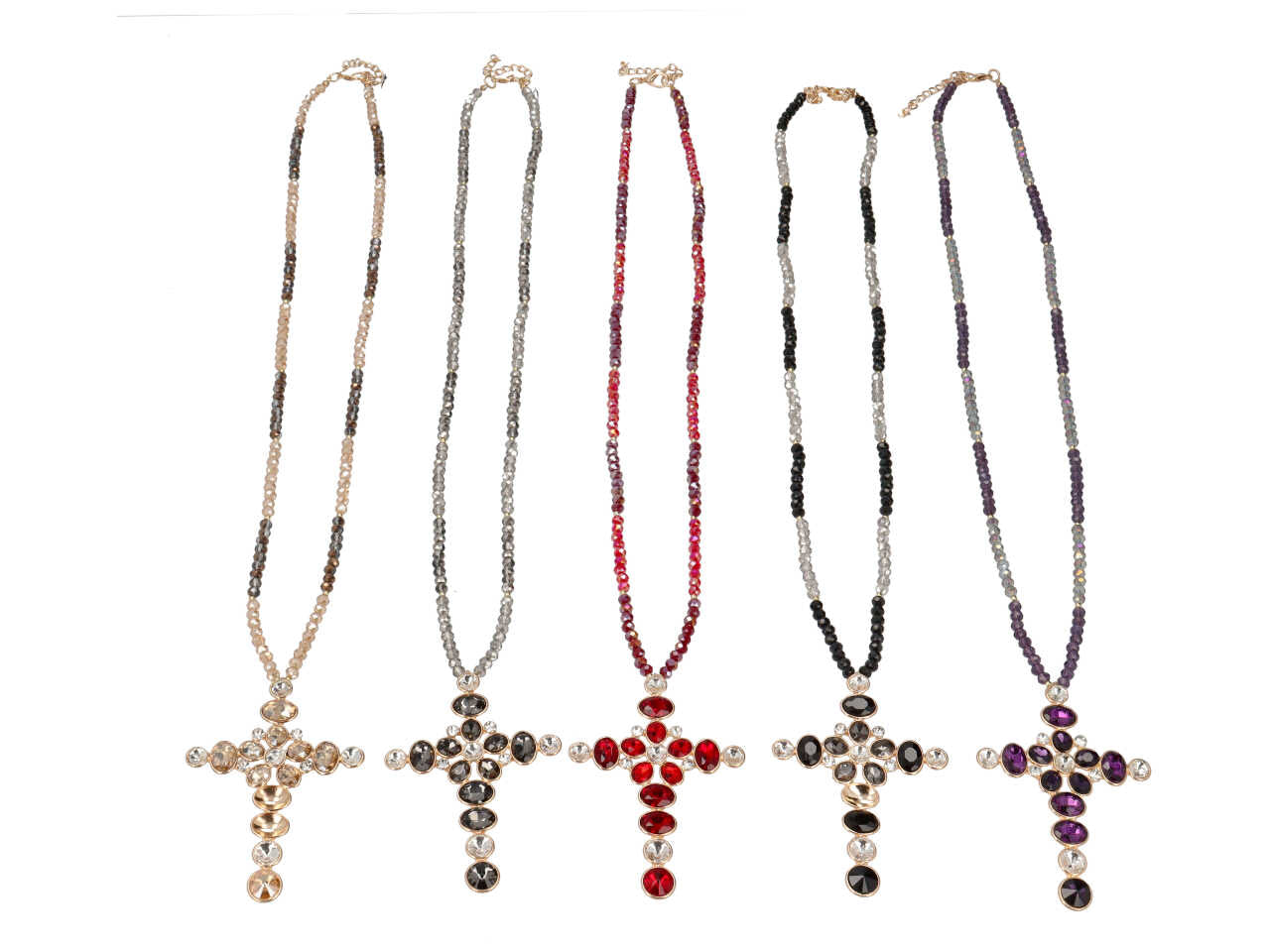 Collana lunga cristallo croce