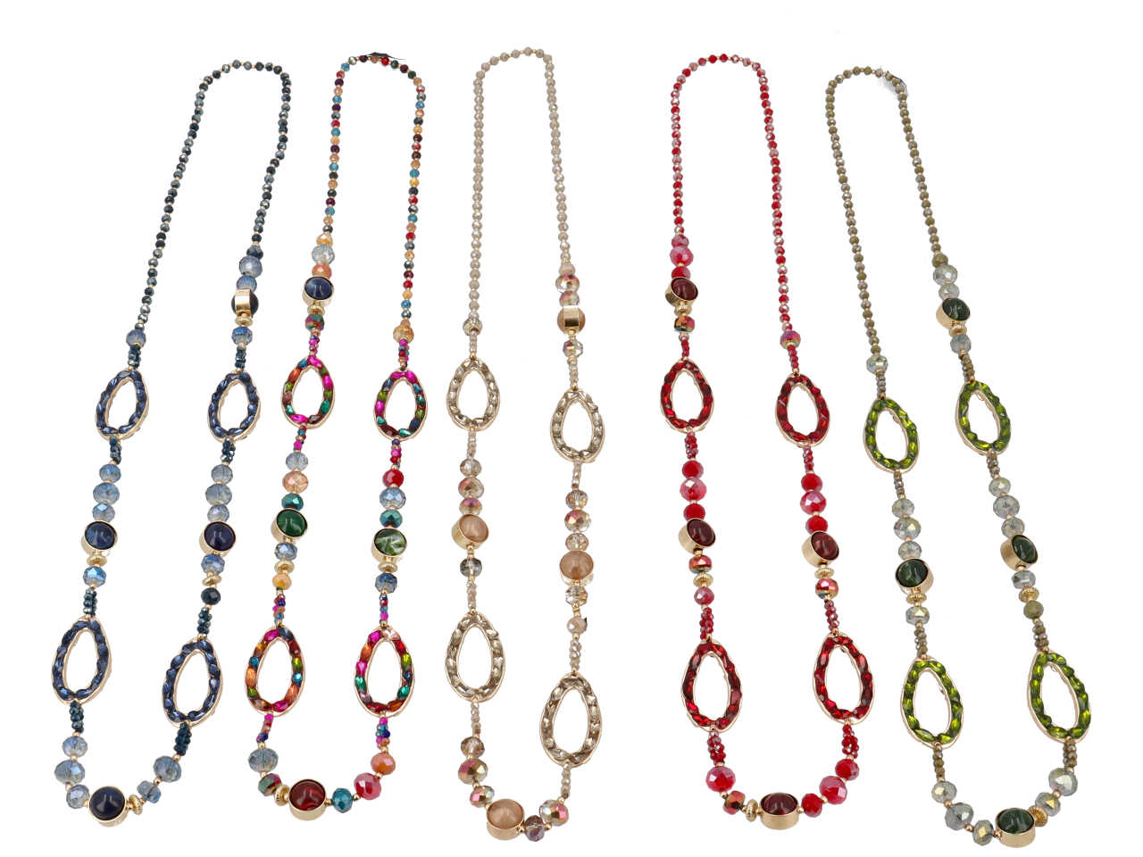 Collana lunga cristallo ovale