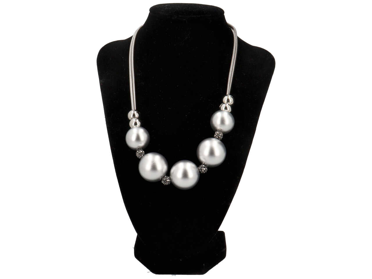 Collana corta con sfere metallo
