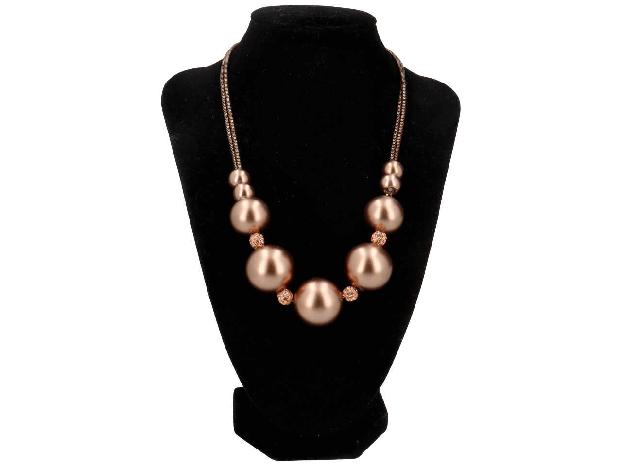 Collana corta con sfere metallo