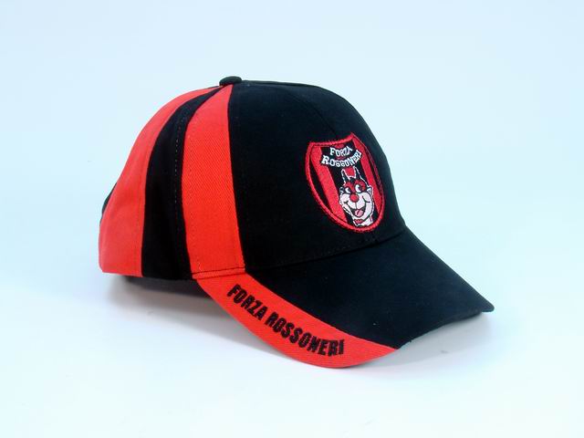 Cappello mare ricamato nero rosso