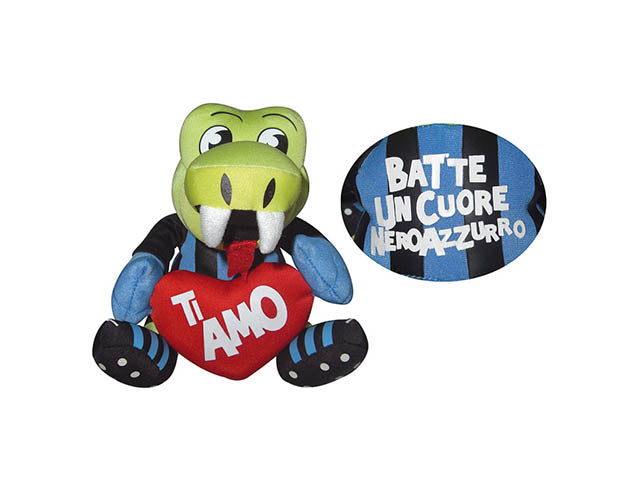 Peluche cuore ti amo nero/azzurro 18cm