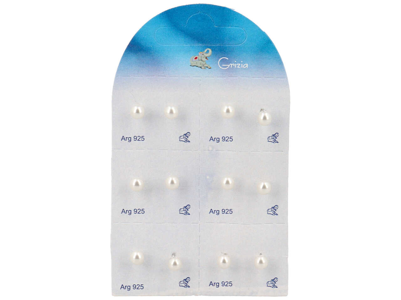 Orecchini con perla 5mm in argento 925 - la confezione contiene 12 orecchini