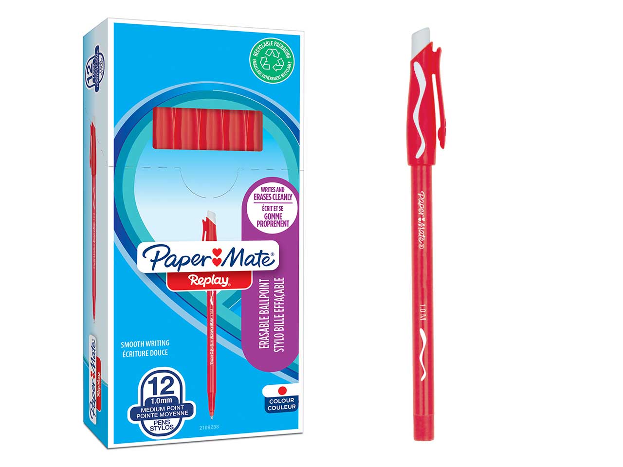 Penne replay cancellabile colore rosso la confezione comprende 12 penne
