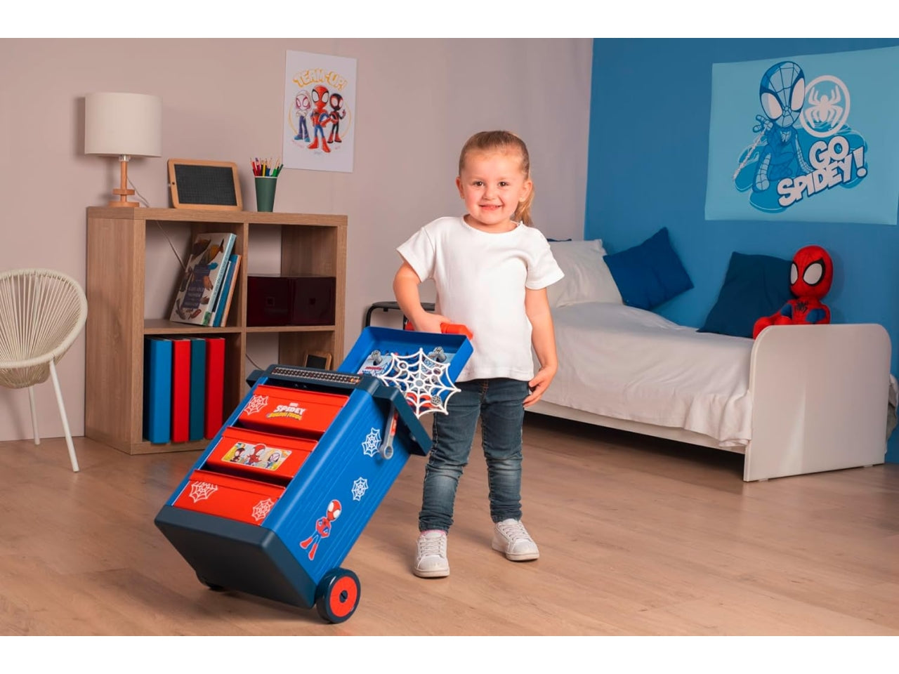 Spidey workshop cart carrello del fai da te con auto da costruire