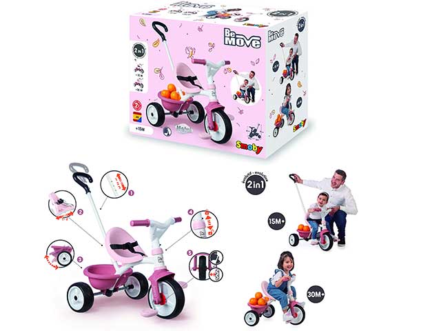 Triciclo be move rosa ruote 7600740332