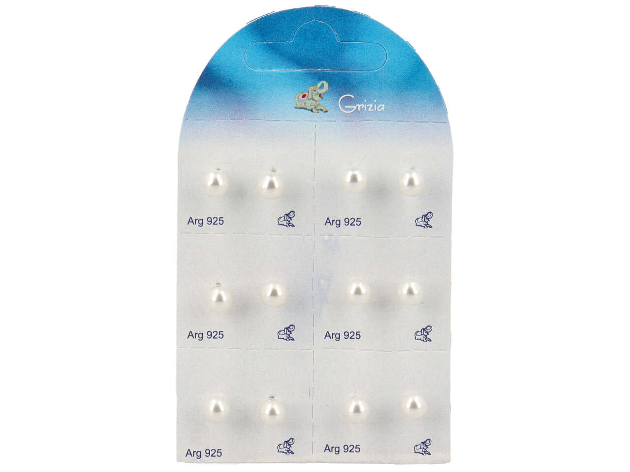 Orecchini con perla 6mm in argento 925 - la confezione contiene 12 orecchini