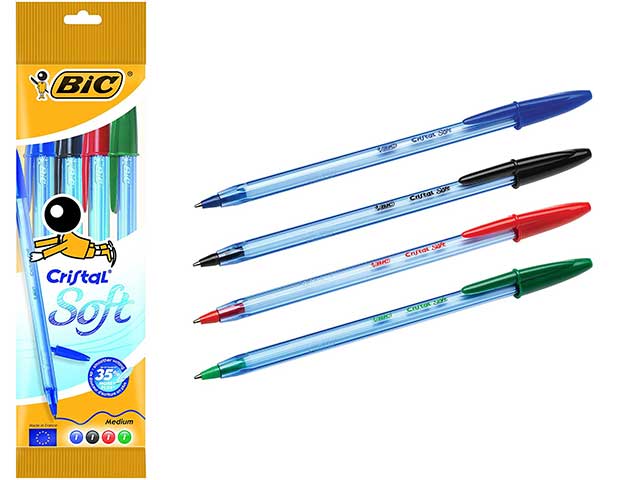 Penna a sfera Bic Cristal soft, punta media assortiti 1,2 mm