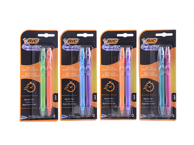 Penna bic gel-ocity quick dry, punta media 0,7 mm