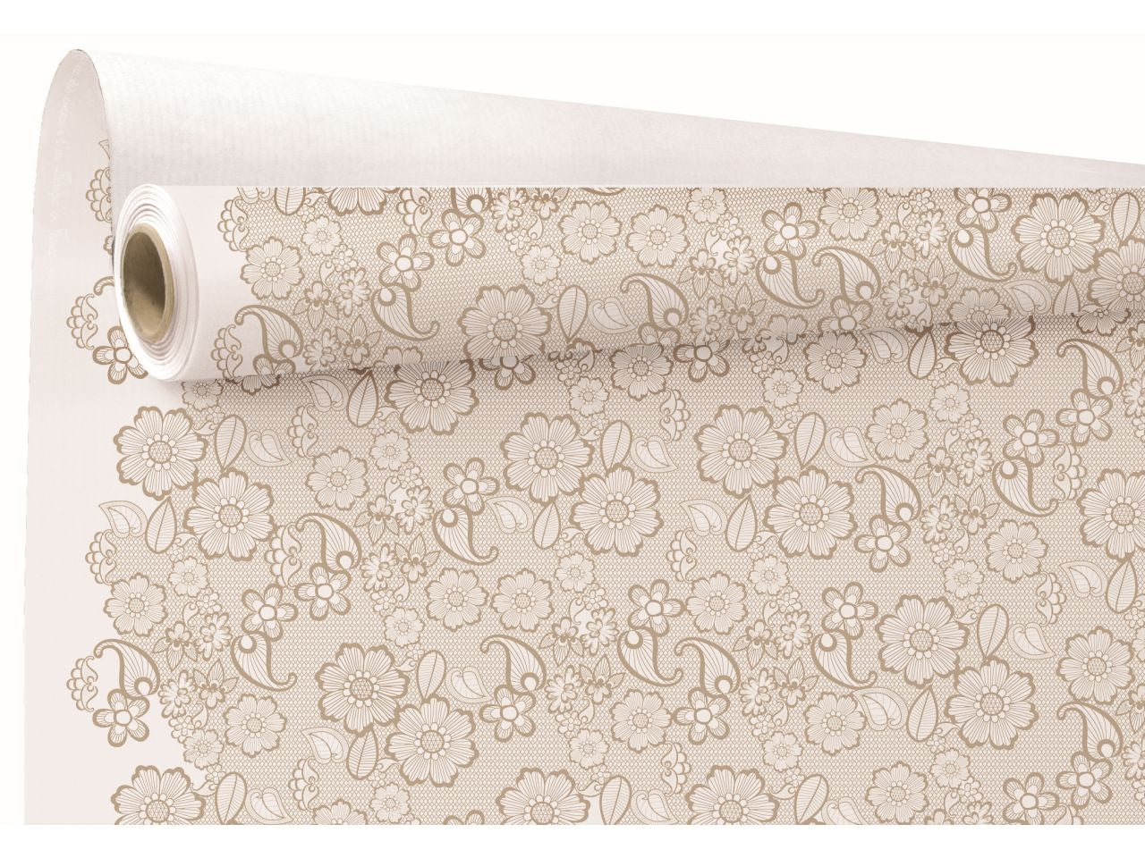 Bobina bianca con decorazioni champagne misura 40x0,80m