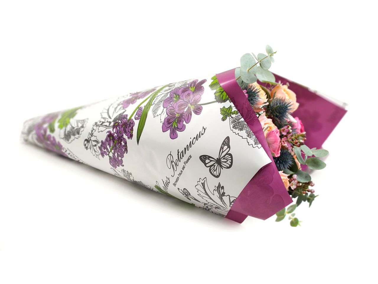 Bobina duomat colore fantasia giardino e viola misura 25x0,79m